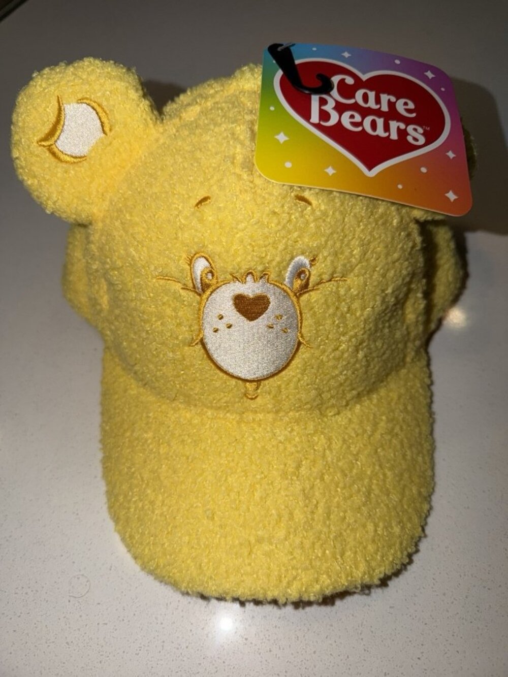 Care Bear Yellow Sunshine Hat Cap Snap Back Adjustable Fuzzy NWT New
